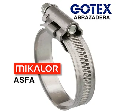 Abrazadera cremallera ASFA S W2 ancho banda 12 mm acero inox 430